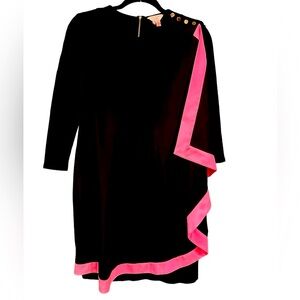 Ted Baker Women's Black Betriss One Side Draped Dress Size 3